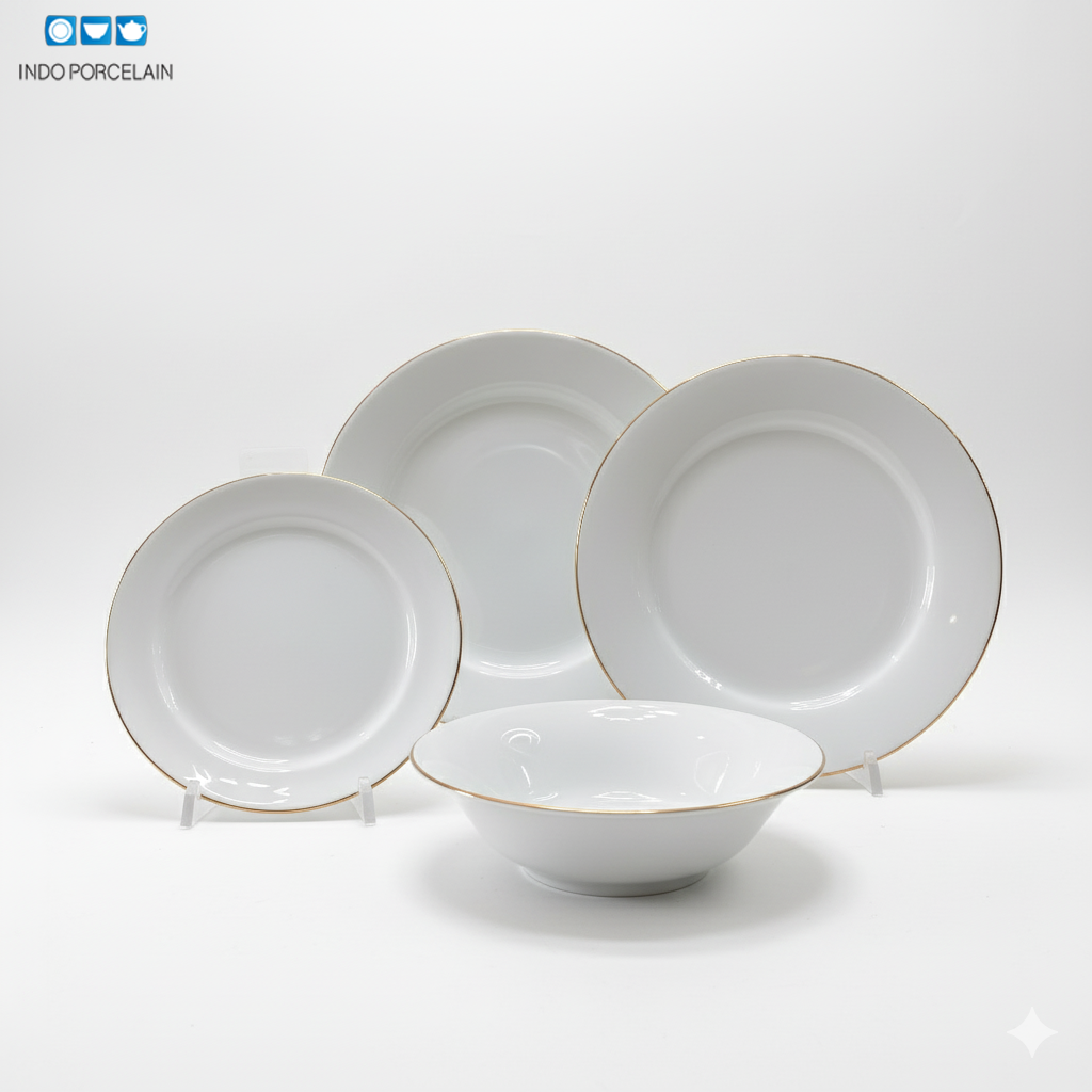 Dinset lining gold indo porcelain