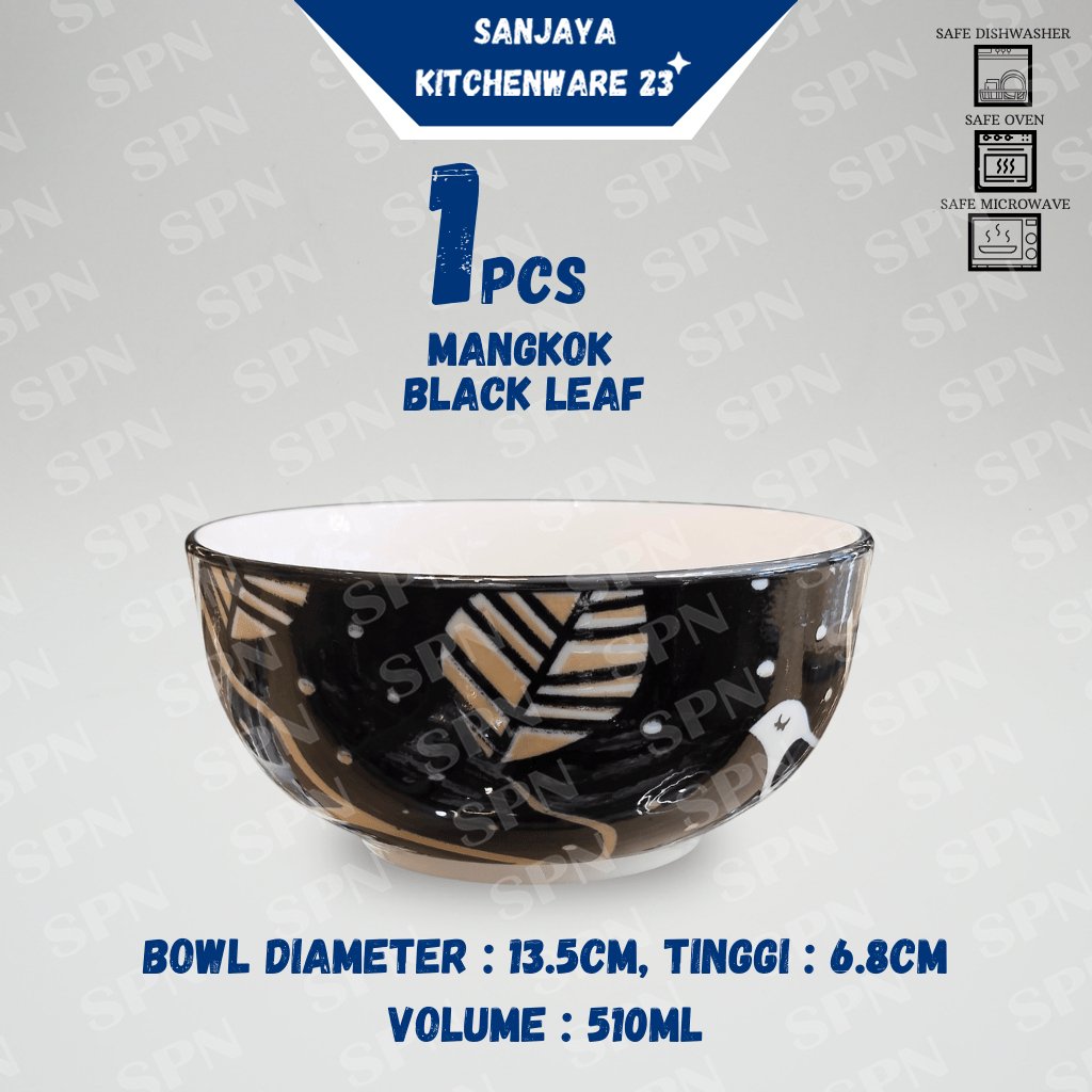Mangkuk Sedang Keramik Porselen Model Sun Flower 1Pcs Volume 510ML | Sanjaya Kitchenware